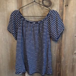 Old Navy Short Sleeve Navy Stripe Top Small